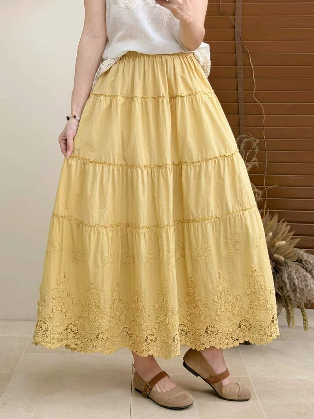 Sarı Pamuklu Etek