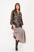 Sharenn Floral İllüstrasyonlu Pamuk Gömlek